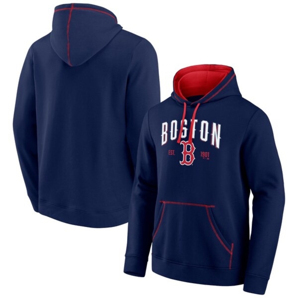 Boston Red Sox Fanatics Branded Ultimate Champion Logo Pullover Hoodie Navy/Red